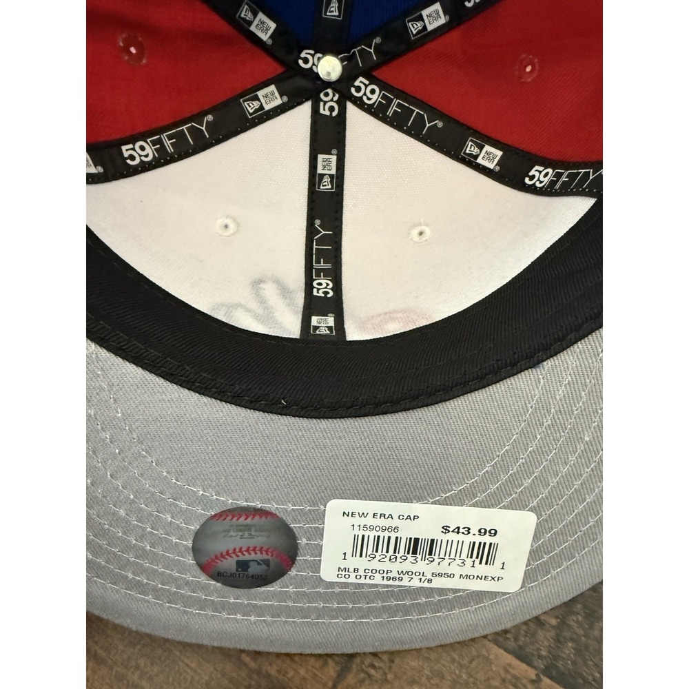 Montreal Expos Hat New Era 59FIFTY 7 1/8 Pin Wheel Red White Blue Wool MLB New - Picture 8 of 8
